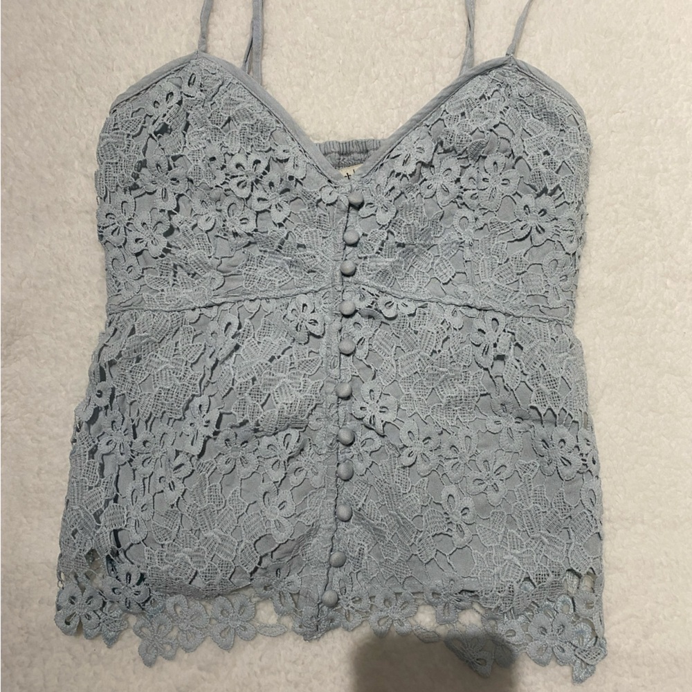 Abercrombie and fitch top baby blue size XS